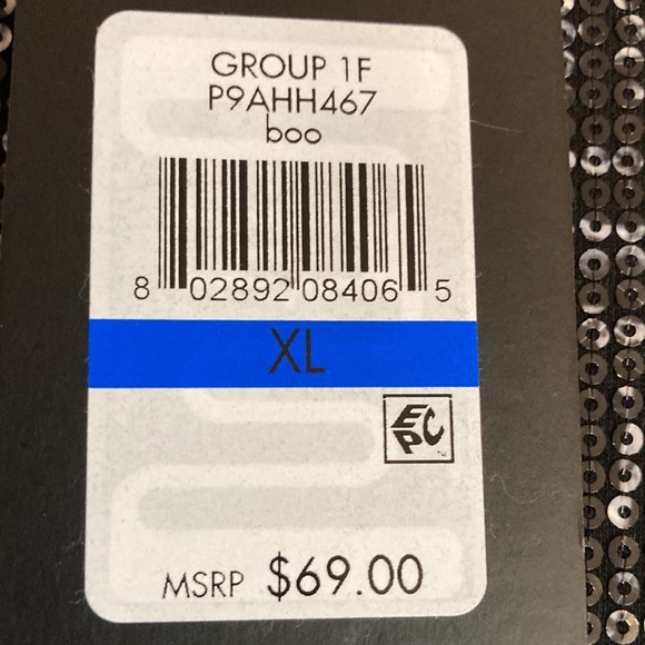 DKNY Black Sequin Short Sleeve Top With Crew Neck - Size XL - Picture 8 of 8